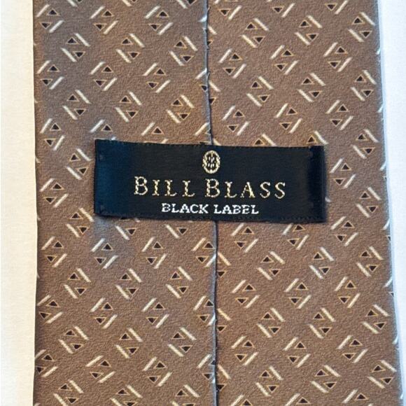 BILL BLASS 63" Long Silk Tie Geometric Foulard Black Label Tie 3" W Multicolor - Picture 5 of 6